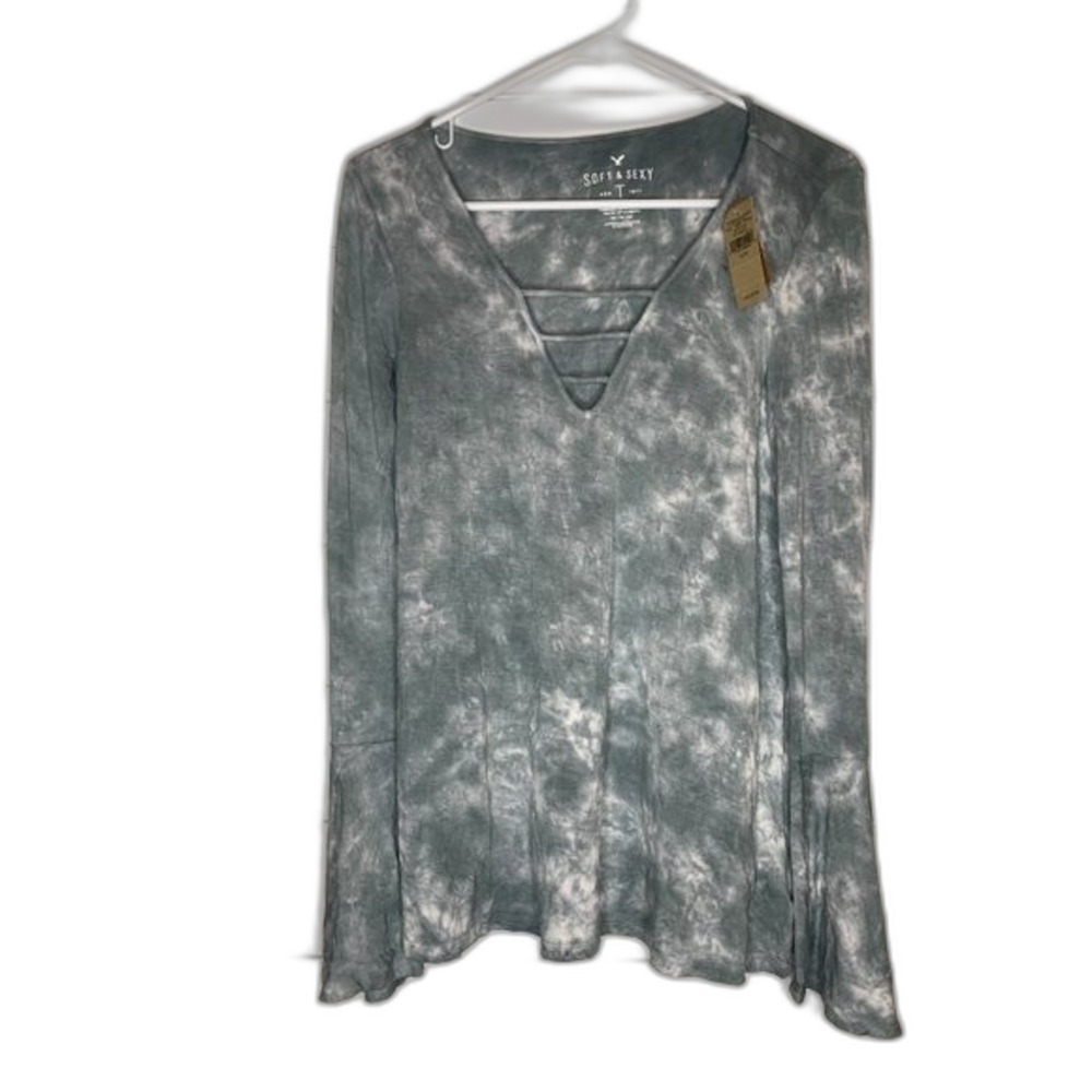 American Eagle Soft and Sexy Tie Dye Boho Bell Sleeve Top NWT medium